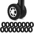 16Pcs Luggage Wheel Covers,Silicone Suitcase Cover for 2-2.4'' Spinner Wheel, Carry On Luggage Wheels Protector,Upgrade Suitcase Wheels Protective,Essential Travel Accessories(Black)