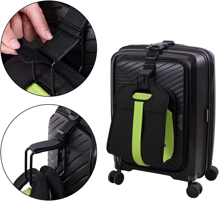 Luggage Hook Strap, J Hook for Add A Bag Luggage Travel Essential | Multi Adjustment Bag Strap Hook Heavy Duty, Free Hands Travel Belt for Carry On, Flight Attendant Accessories