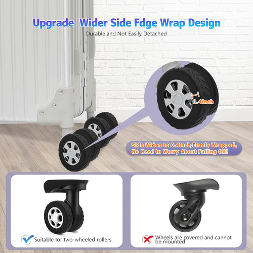 16Pcs Luggage Wheel Covers,Silicone Suitcase Cover for 2-2.4'' Spinner Wheel, Carry On Luggage Wheels Protector,Upgrade Suitcase Wheels Protective,Essential Travel Accessories(Black)