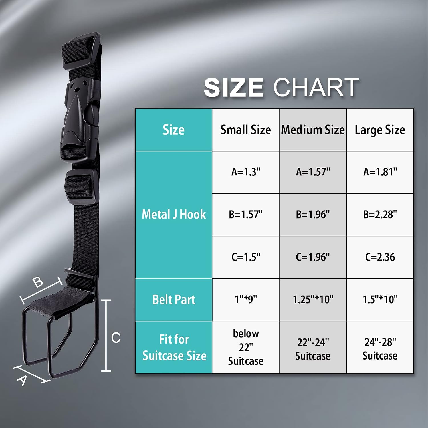 Luggage Hook Strap, J Hook for Add A Bag Luggage Travel Essential | Multi Adjustment Bag Strap Hook Heavy Duty, Free Hands Travel Belt for Carry On, Flight Attendant Accessories