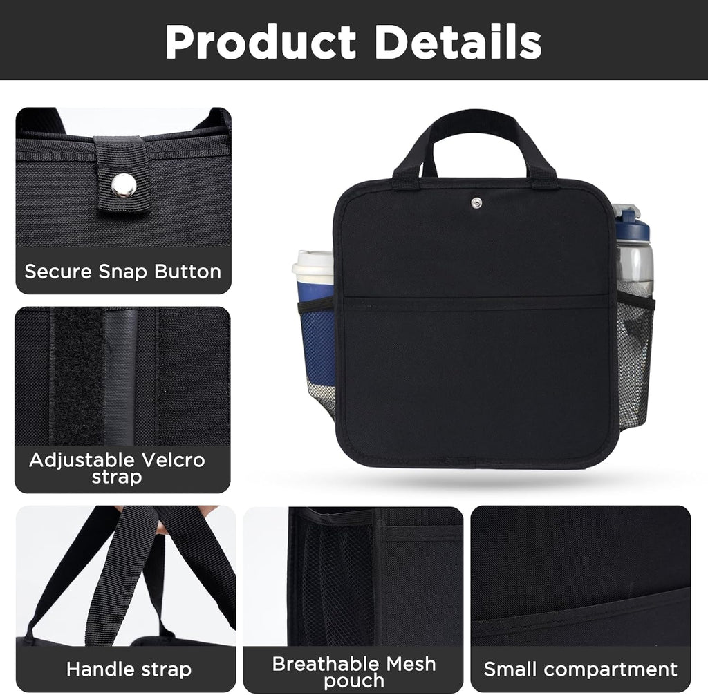 Large Luggage Travel Cup Holder for Suitcase Travel Drink Carrier Caddy | with Big Storage Compartment, Hands-Free Oversized Travel Organizer