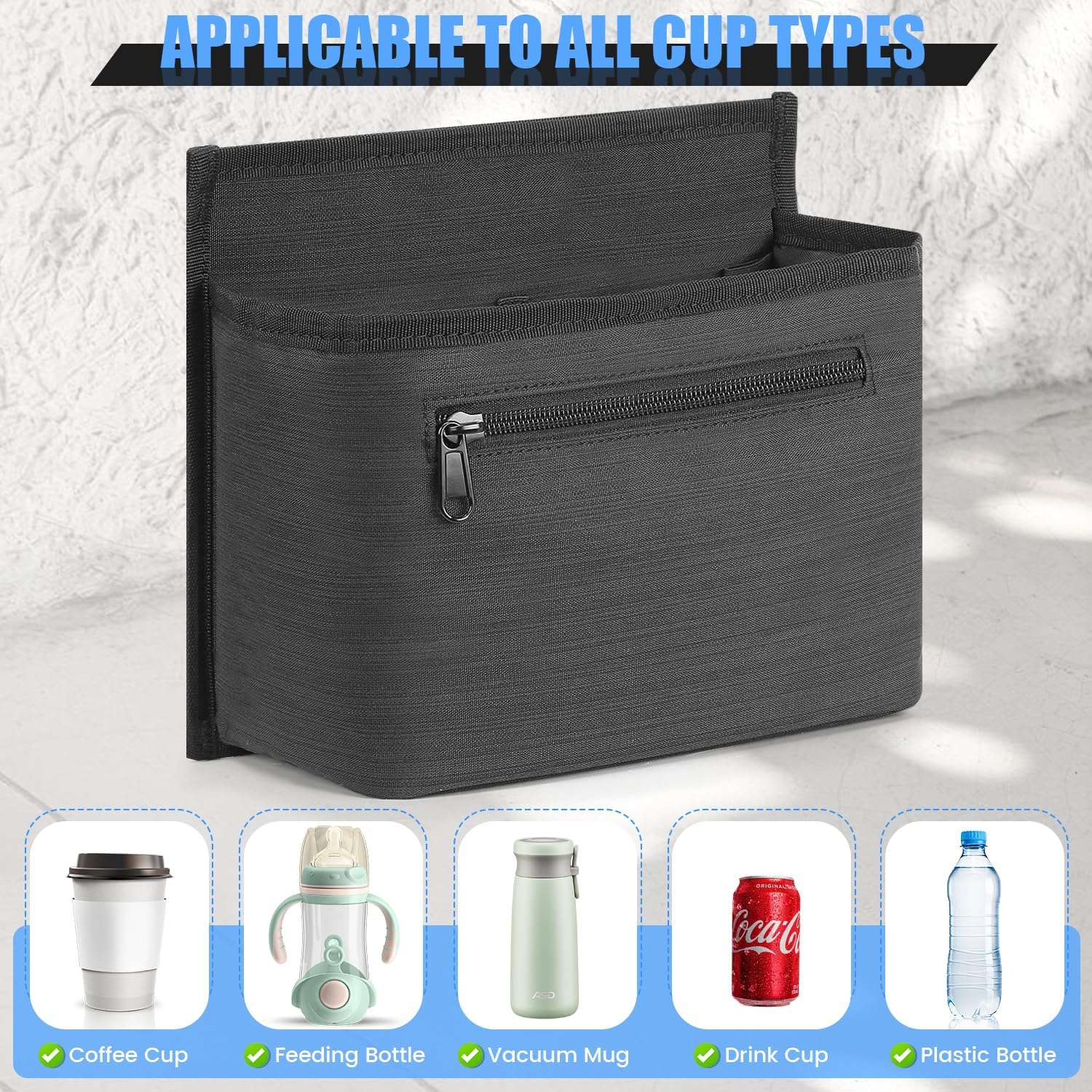 Luggage Travel Cup Holder for Suitcase, Drink Carrier for Coffee Tumblers | Foldable Luggage Accessories, Drink Holder for Travel Essentials, Traveler Carry on Hands Free Accessory, Gifts for Flight