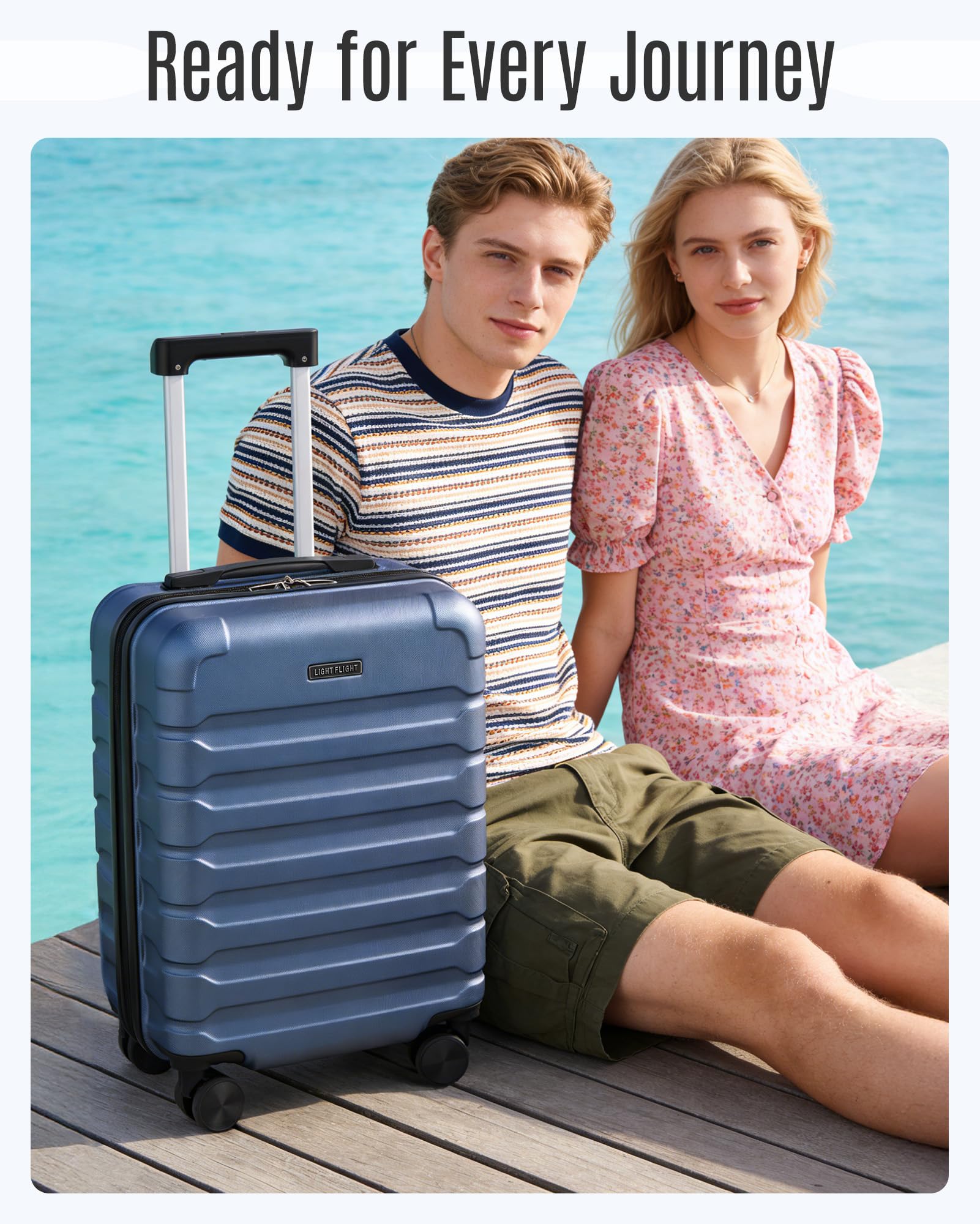 Carry On Luggage 22x14x9 Airline Approved Suitcase,Royal Blue | 20" Expandable Carry On Suitcases with Wheels, Lightweight Luggage, Durable Hard Shell Rolling Suit Case for Men Women Travel